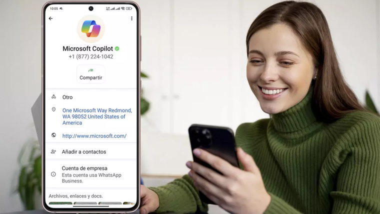 El asistente de inteligencia artificial Copilot ya puede usarse desde WhatsApp para escribir, crear o responder consultas. El asistente de inteligencia artificial Copilot ya puede usarse desde WhatsApp para escribir, crear o responder consultas.