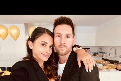Antonela y Leo, en una selfie. Foto: Instagram @antonelaroccuzzo