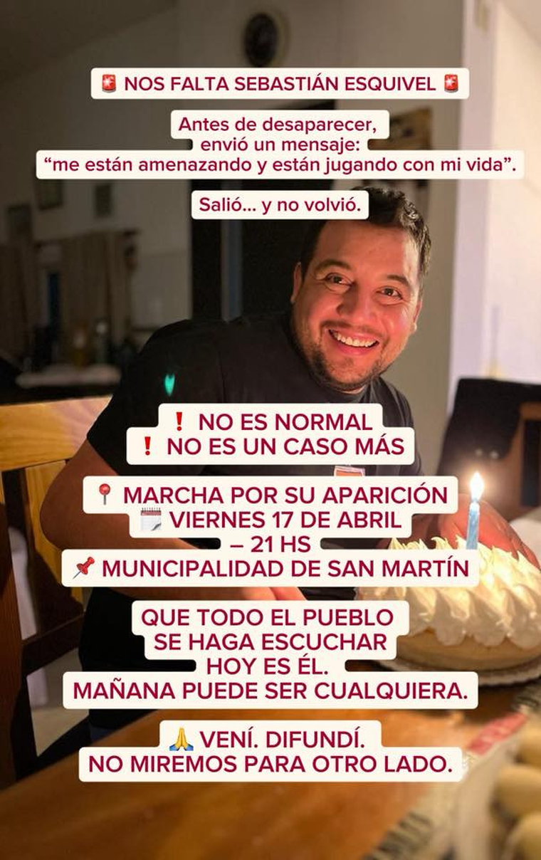 Así buscaban a Esquivel en las redes sociales y convocaban a una marcha para este viernes. Así buscaban a Esquivel en las redes sociales y convocaban a una marcha para este viernes.