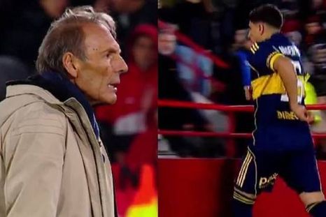 La mayoría de los memes apuntaron al blooper que se produjo en el entretiempo con el cambio de Miguel Merentiel. Foto: captura de TV. La mayoría de los memes apuntaron al blooper que se produjo en el entretiempo con el cambio de Miguel Merentiel. Foto: captura de TV.