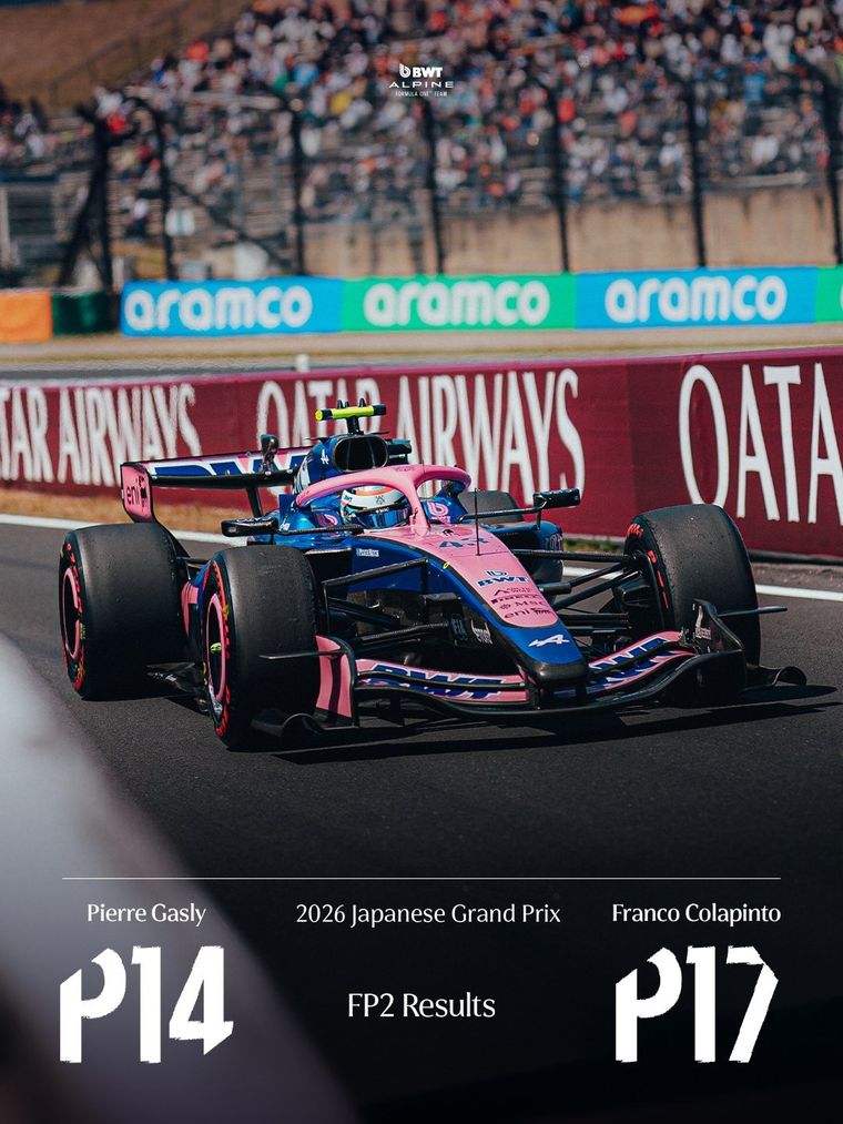 No fue una buena primera jornada para Franco Colapinto y Alpine en Suzuka. No fue una buena primera jornada para Franco Colapinto y Alpine en Suzuka.