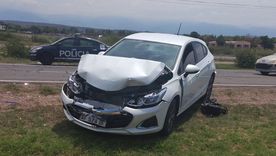 En el lugar del choque solo quedó un vehículo al arribar la policía. En el lugar del choque solo quedó un vehículo al arribar la policía.