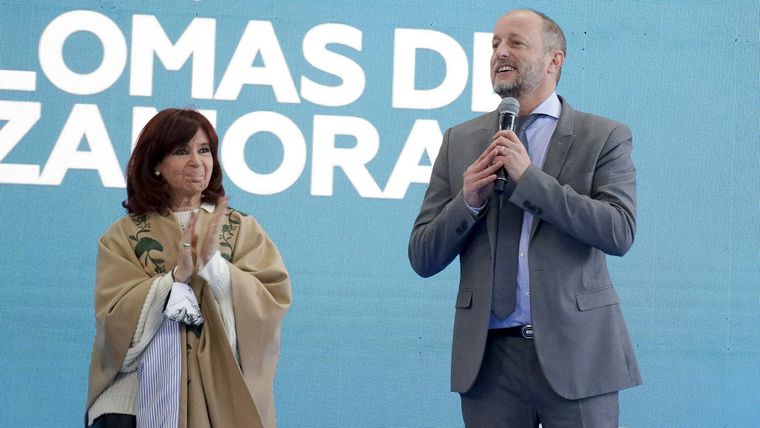 Juntos. Martín Insaurralde y Cristina Kirchner. Foto: NA