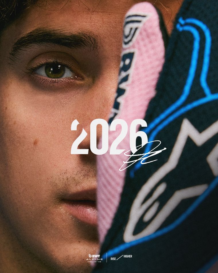 Franco Colapinto fue anunciado como piloto titular de Alpine para la temporada 2026. Foto: @AlpineF1Team Franco Colapinto fue anunciado como piloto titular de Alpine para la temporada 2026. Foto: @AlpineF1Team