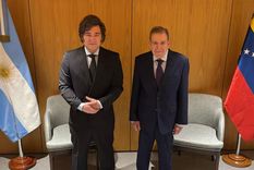 El encuentro entre Javier Milei y Edmundo González Urrutia en Madrid. FOTO: