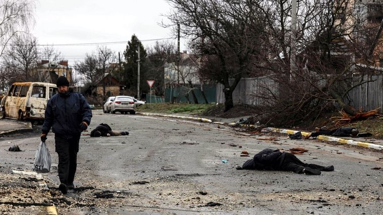 Bucha, escenario de crímenes de guerra. Foto: Rtve.