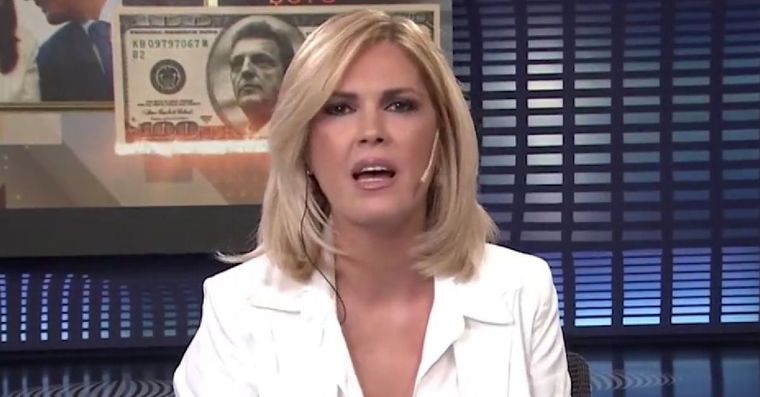 Viviana Canosa en su debut en la pantalla de La Nación+ Foto: Captura TV