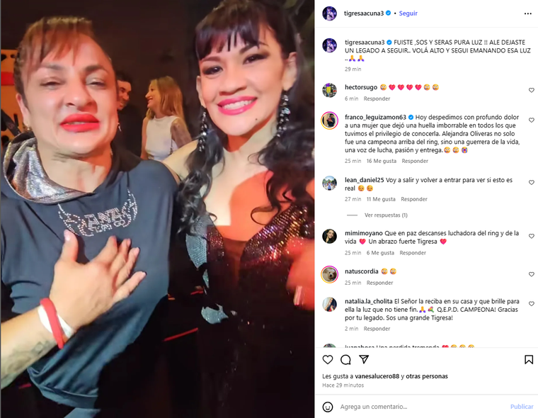 Una sentida despedida en redes sociales. Créditos: Instagram / tigresaacuna3 Una sentida despedida en redes sociales. Créditos: Instagram / tigresaacuna3