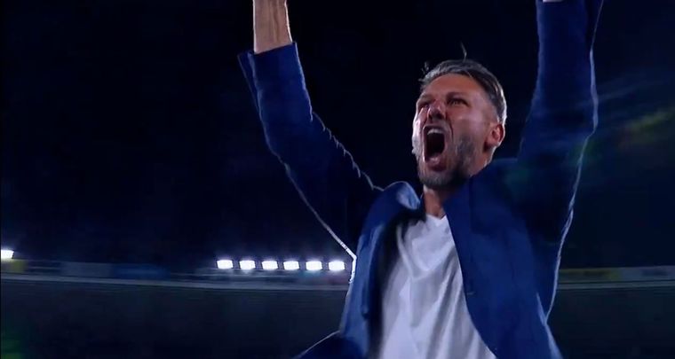 El grito desmedido de Demichelis. Foto: Captura