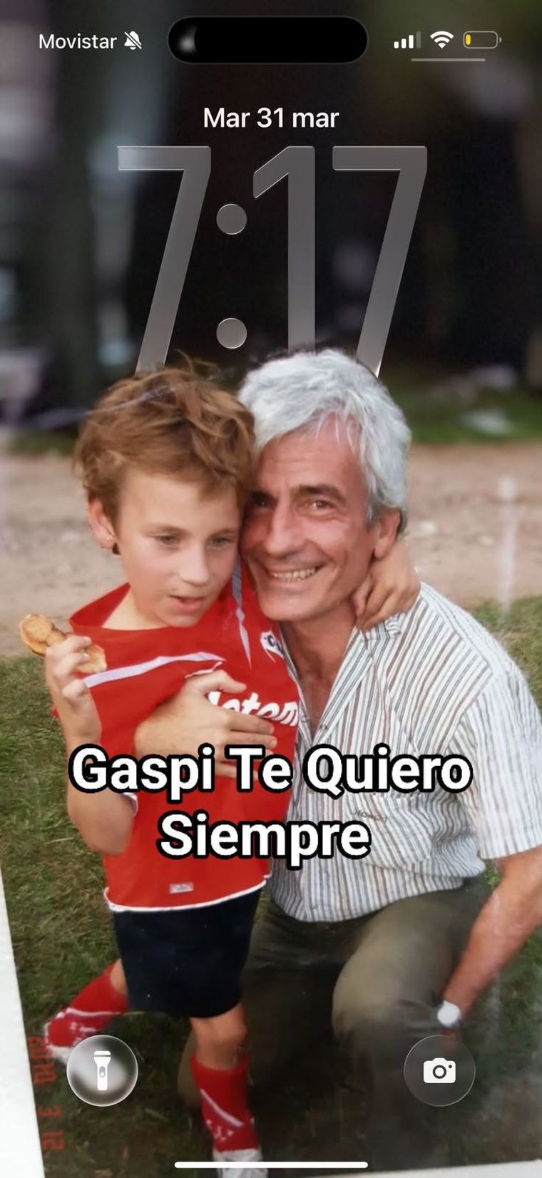 La foto que Gaspi le envió a su padre en la última charla que tuvieron antes de la muerte. La foto que Gaspi le envió a su padre en la última charla que tuvieron antes de la muerte.