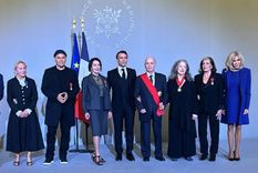 Martha Argerich, Daniel Barenboim, Emmanuel Macron y Jorge Telerman. Foto: Instagram / Jorge Telerman