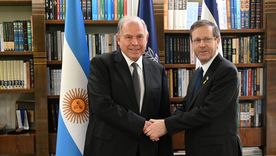 Gerardo Werthein con Isaac Herzog 05/02/2025 El Canciller Gerardo Werthein con el Presidente de Israel, Isaac Herzog, durante su gira por Medio Oriente. Foto: Prensa Cancillería