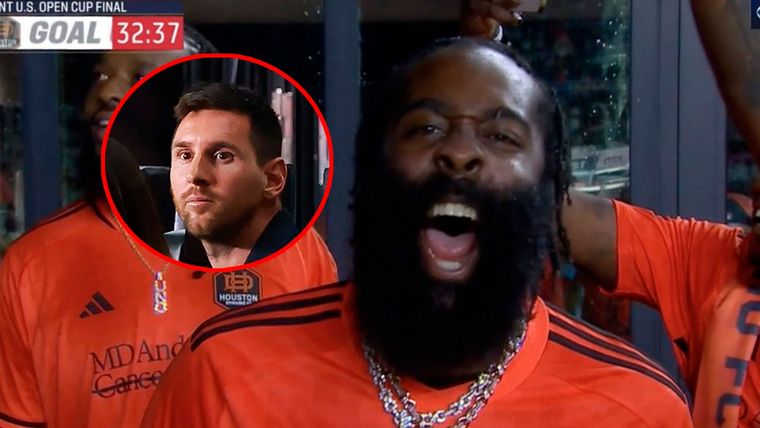 Harden, estrella de la NBA, festejó con todo los goles de su equipo ante el Inter Miami de Messi