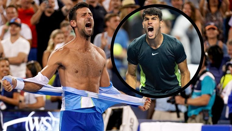 Nole resaltó la tarea de Alcaraz en Cincinnati. Foto: NA e Instagram @carlitosalcarazz