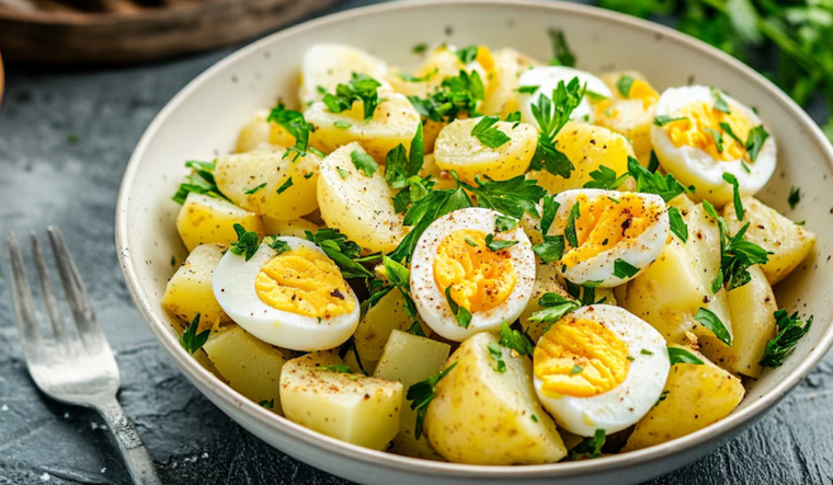 Prepará la receta de ensalada de papas y huevos más rica y casera. Prepará la receta de ensalada de papas y huevos más rica y casera.