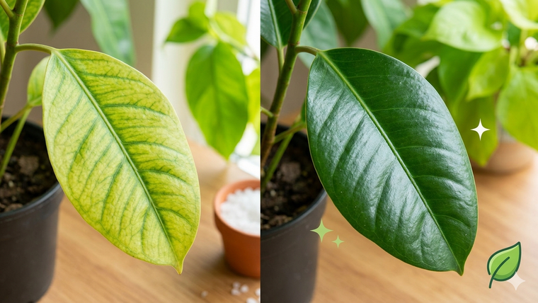 Se puede recuperar el verde intenso de las plantas. Fuente: IA Gemini.