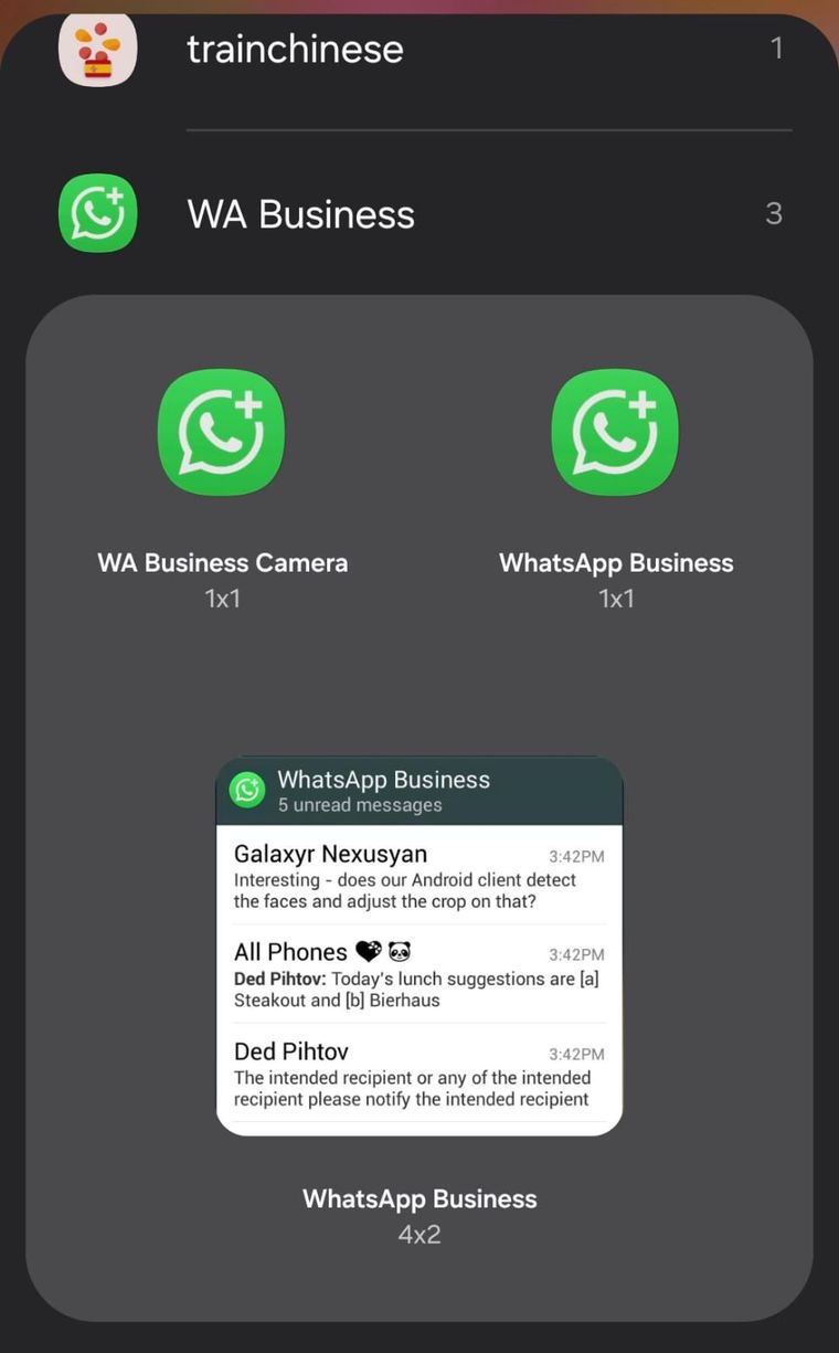 El widget de WhatsApp permite desde el inicio leer mensajes sin abrirlos. El widget de WhatsApp permite desde el inicio leer mensajes sin abrirlos.