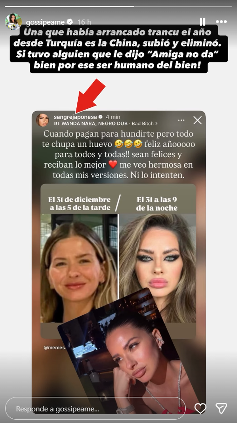 La China Suárez arrancó picante el 2026. La China Suárez arrancó picante el 2026.