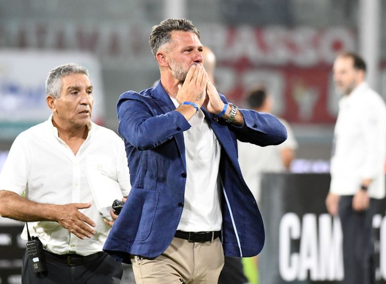 Martín Demichelis y su celebración en River. Foto: Foto Baires