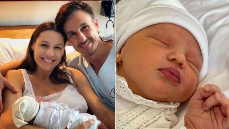 Pampita y Roberto García Moritán, junto a su hija Ana