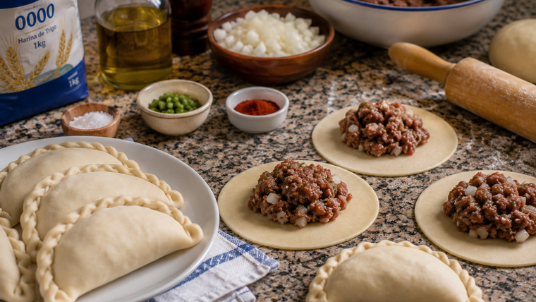 Receta tradicional de empanadas de carne cortada a cuchillo Receta tradicional de empanadas de carne cortada a cuchillo