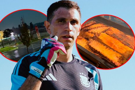 El alerta meteorológico no frenó los planes del Dibu Martínez y la Selección argentina. El alerta meteorológico no frenó los planes del Dibu Martínez y la Selección argentina.