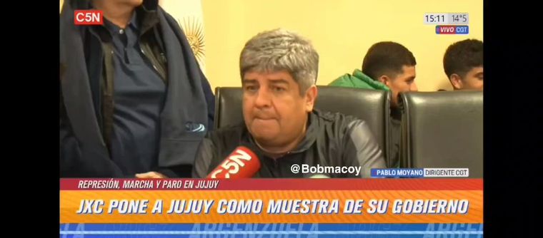 Pablo Moyano abandonó un móvil tras ser interpelado por Mariana Brey Foto: Captura TV