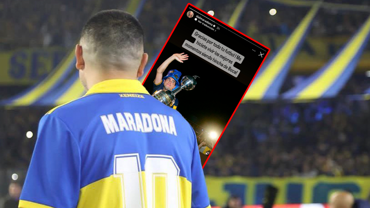 Dalma Maradona y el mensaje para Riquelme tras ponerse la camiseta de Diego Foto: Boca Juniors