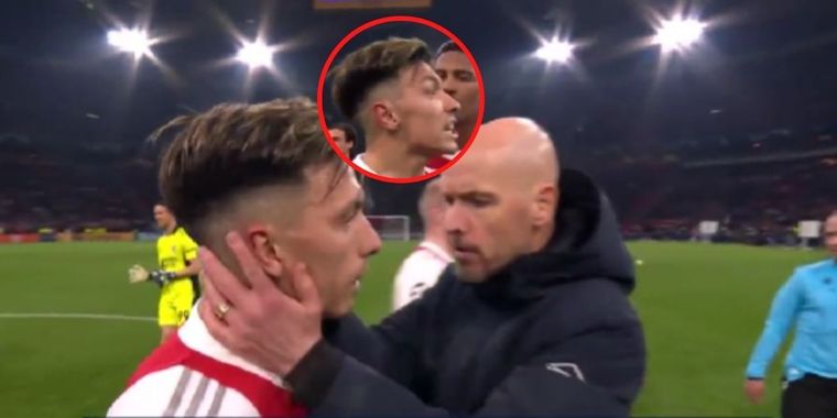 Lisandro Martínez explotó contra el árbitro y maltrató a su entrenador del Ajax.