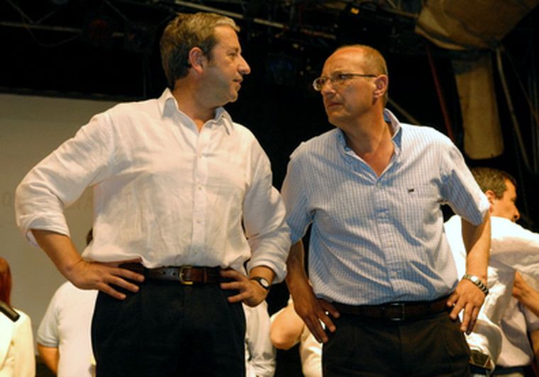 Cobos y Biffi, primer rencuentro luego de la derrota electoral. Foto: Nacho Gaffuri / Archivo