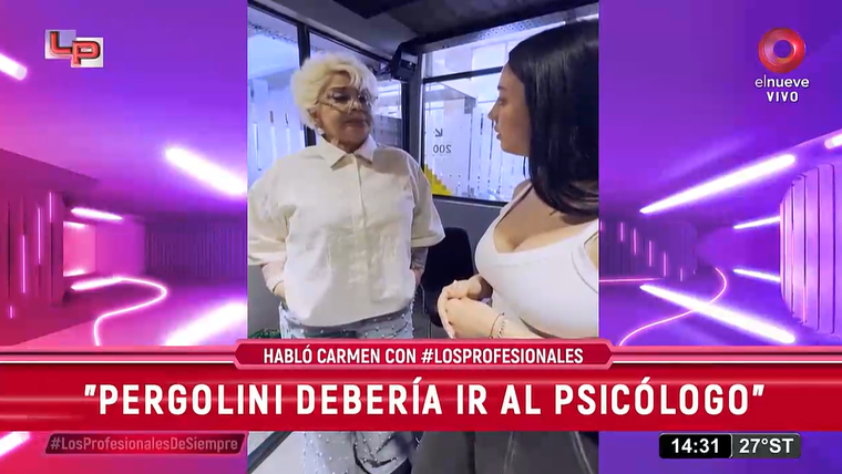 Carmen Barbieri apuntó contra Mario Pergolini. Foto: captura de video/ El Nueve. Carmen Barbieri apuntó contra Mario Pergolini. Foto: captura de video/ El Nueve.
