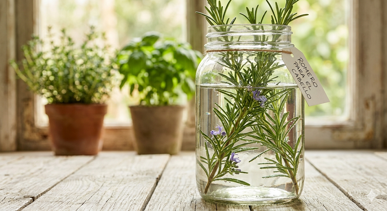 El romero es ideal para tapar las canas. Fuente: IA Gemini. El romero es ideal para tapar las canas. Fuente: IA Gemini.