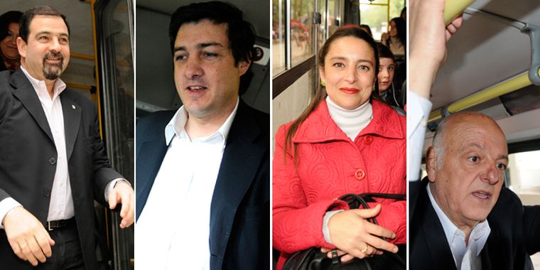 Ciurca, Priore, Ferraris y Jaliff se subieron al micro. Foto: MDZ