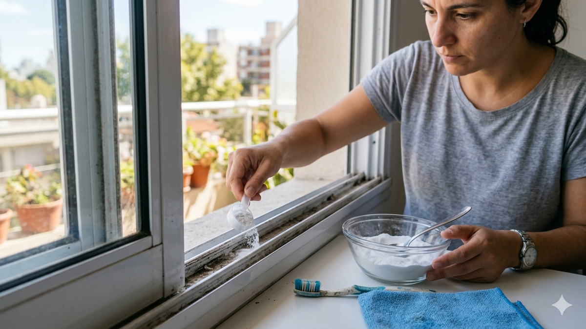 Para qué sirve poner bicarbonato de sodio en los rieles de las ventanas