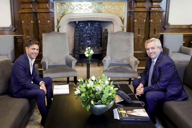 Alberto Fernández recibió a Axel Kicillof en la Casa Rosada.