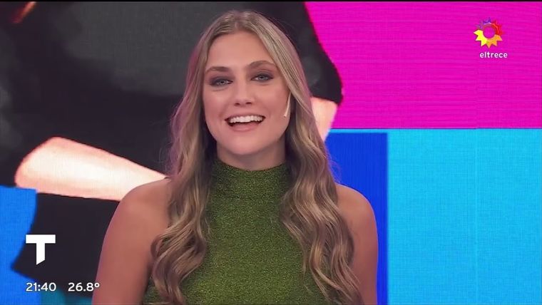 Sofía Kotler y un notorio blooper al comentar la noticia del fallecimiento de Roberto Giordano Foto: Captura de video El Trece