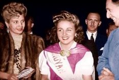 Nélida Morsucci, con Evita y Perón.