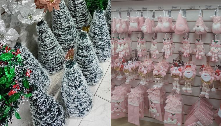 Pinos pequeños y adornos para el arbolito de Navidad. Pinos pequeños y adornos para el arbolito de Navidad.