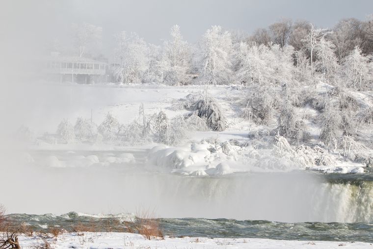 Así se ven las Cataratas del Niágara congeladas. Así se ven las Cataratas del Niágara congeladas.