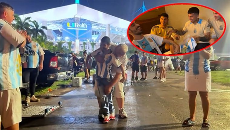 Juancito se puso a caminar tras la obtención de la Copa América para Argentina, tal como había prometido. Foto: Captura @messias305miami