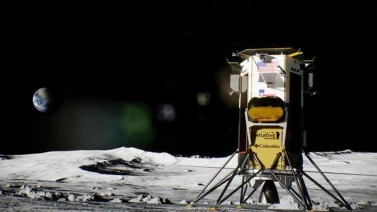 El vehículo espacial tocó suelo lunar este jueves Foto: BBC