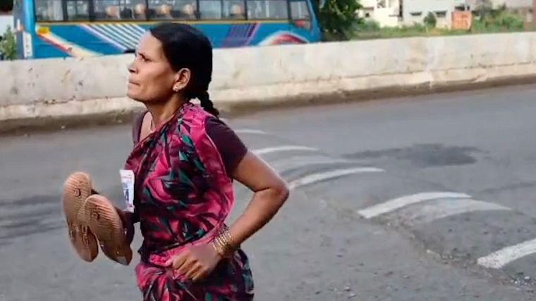 Ramabai Ranveer ganó la carrera a sus 47 años.