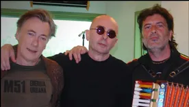 El Indio Solari con Semilla Bucciarelli y Sergio Dawi, bajista y saxofonista de los Redondos.