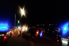 Efectivos policiales en el lugar del operativo, en El Carrizal. Foto: Prensa Gobierno de Mendoza
