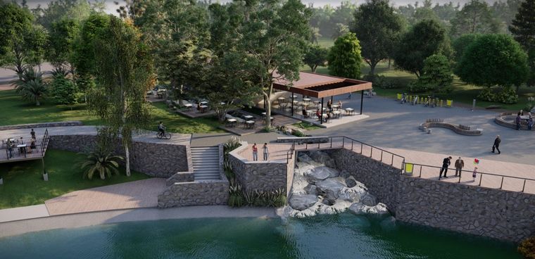 Render de cómo quedará la Punta del Lago. Foto: Gobierno de Mendoza