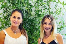 La actriz y modelo Silvina Luna con la paisajista Mona Caballero, quien la ayudó en la ambientación de su departamento.