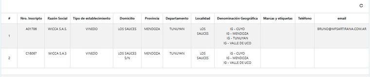 Los viñedos registrados a nombre de Wicca, otro de los activos del universo AFA. Los viñedos registrados a nombre de Wicca, otro de los activos del universo AFA.