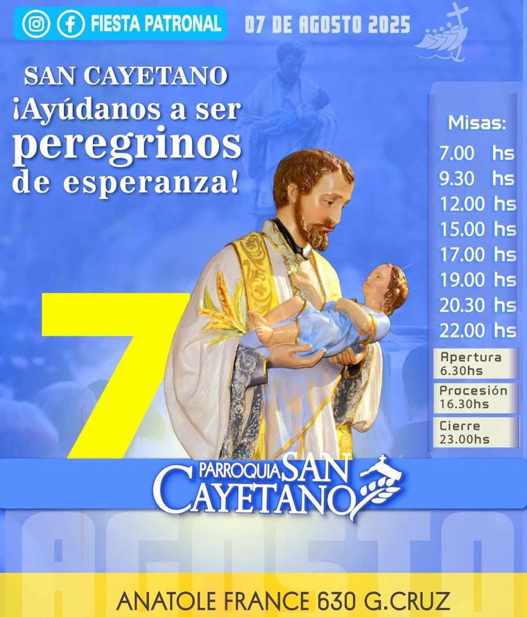 La parroquia San Cayetano abrirá desde la madrugada para recibir visitas La parroquia San Cayetano abrirá desde la madrugada para recibir visitas