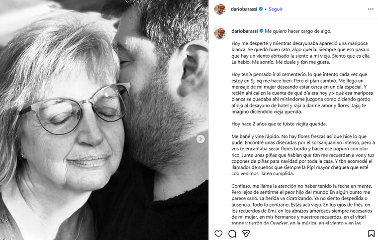 Darío Barassi compartió un doloroso mensaje. Darío Barassi compartió un doloroso mensaje.