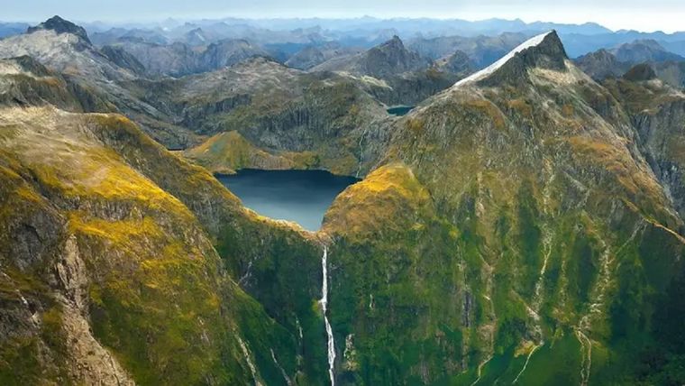 Vista aérea del Parque Nacional de Fiordland, Nueva Zelanda. Foto: Getty Images